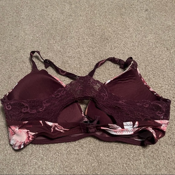 Jessica Simpson maroon floral racerbackace bra - Picture 3 of 3